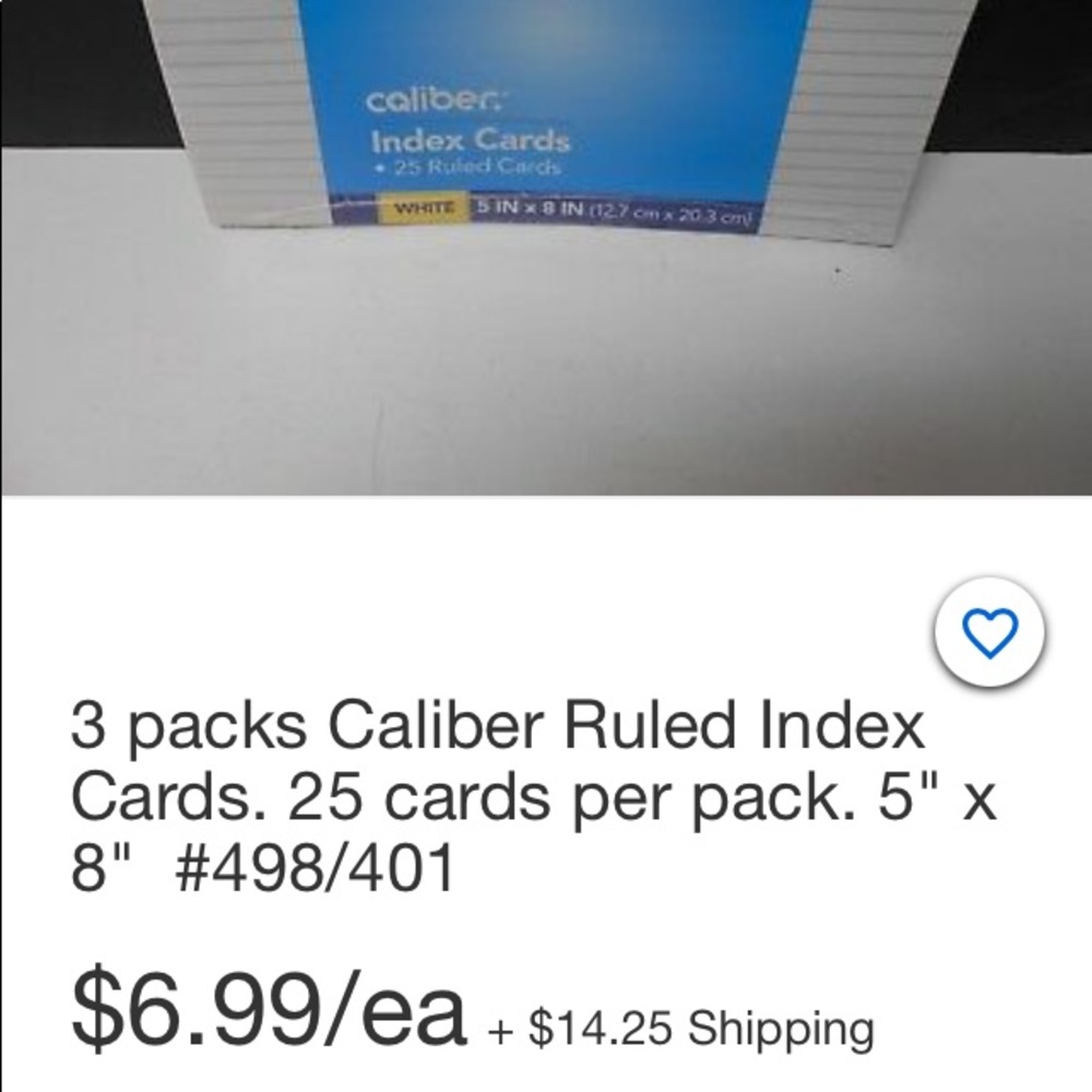 💙 5 Packs Caliber Ruled Index Cards 💙 - Picture 3 of 4